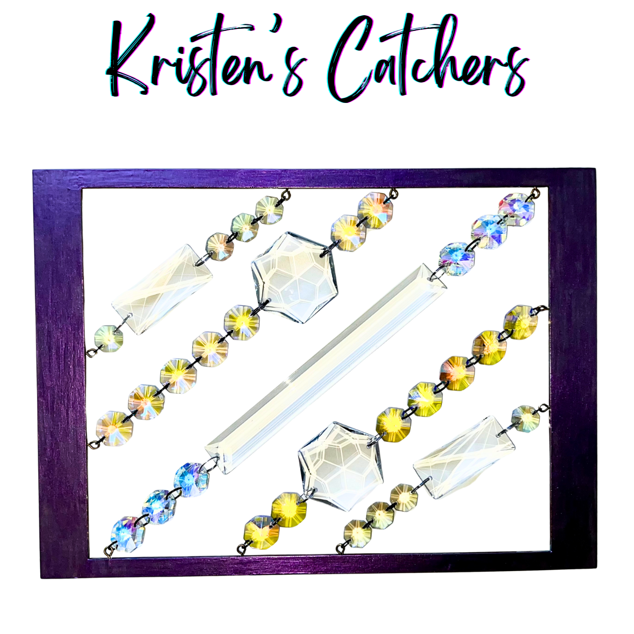 Shifting Aurora Desk Sun Catcher - Color-shifting frame with clear crystals and dual display options