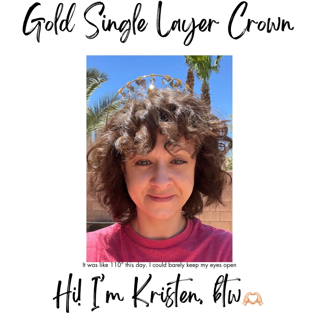 Champagne Toast Goddess Halo Single Layer Gold Crown