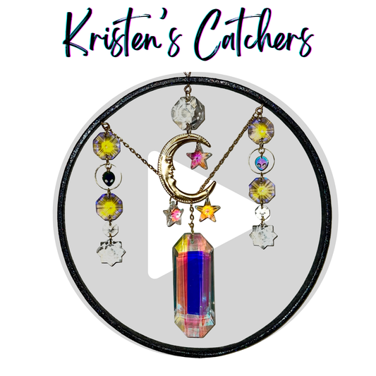 Cosmic Moon & Stars Glitter Frame Sun Catcher