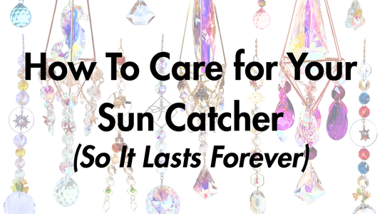 Collection of handmade crystal sun catchers in multiple colors and styles by Kristen's Catchers Las Vegas