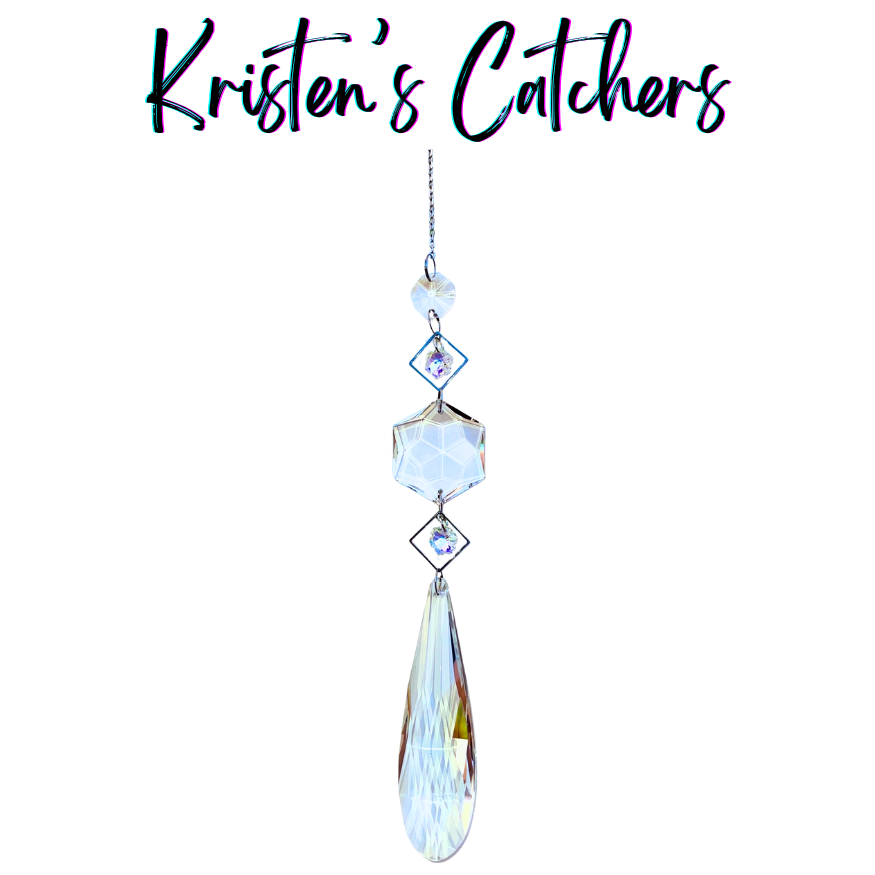 Silver Teardrop Single Strand Sun Catcher