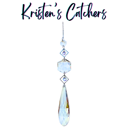 Silver Teardrop Single Strand Sun Catcher