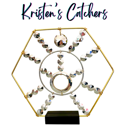 Viridian Bloom Hexagon Sparkle Decor