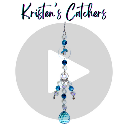 Enchanted Blue Mushroom Grove Sun Catcher