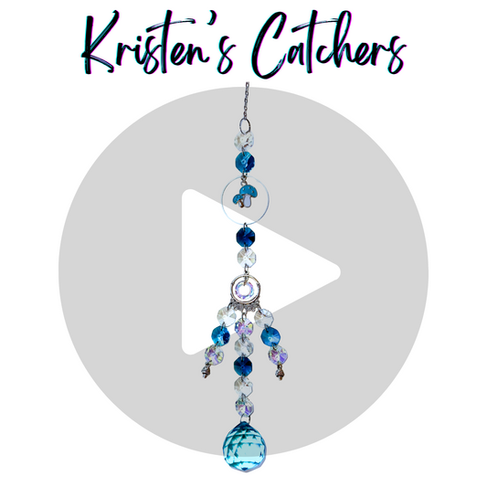 Enchanted Blue Mushroom Grove Sun Catcher