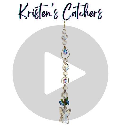 Heavenly Angel Blue Flowers Sun Catcher