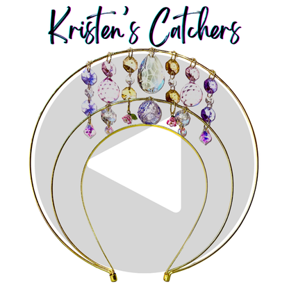 Pastel Pink Lavender Champagne Gold Crystal Crown