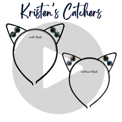 Black Cat Crystal Cat Ear Headband