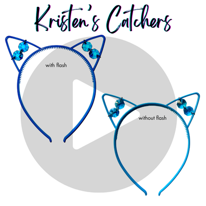 Sky Blue Crystal Cat Ear Headband