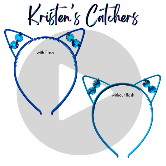 Sky Blue Crystal Cat Ear Headband