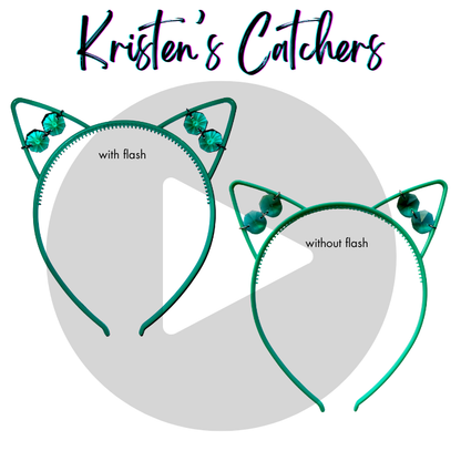Blue Green Cat Queen Crystal Cat Ear Headband
