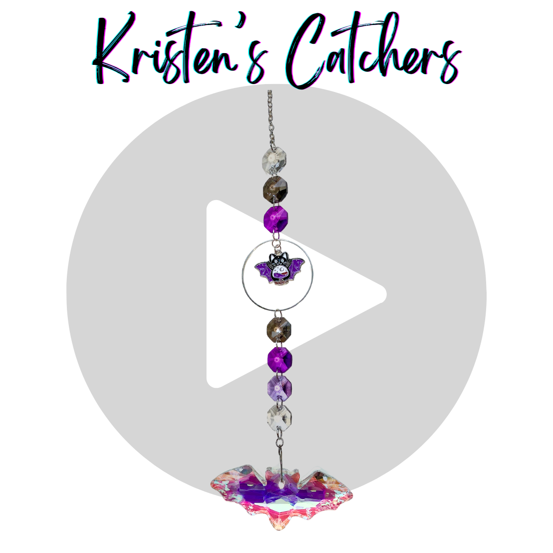 purple single strand cat bat suncatcher