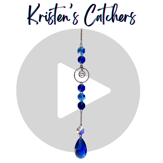 Aquarius Air Sign Gunmetal Astrology Sun Catcher