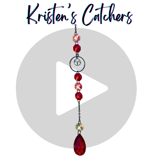 Aries Fire Sign Gunmetal Astrology Sun Catcher