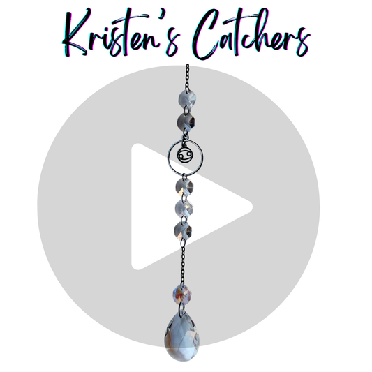 Cancer Water Sign Gunmetal Astrology Sun Catcher