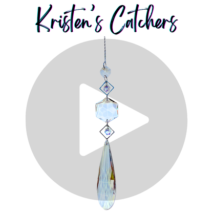 Silver Teardrop Single Strand Sun Catcher