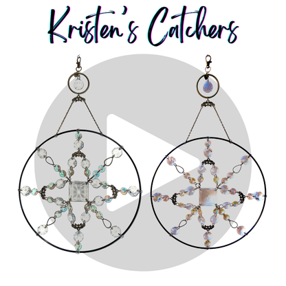 Red Teal Mandala Ring Sun Catcher