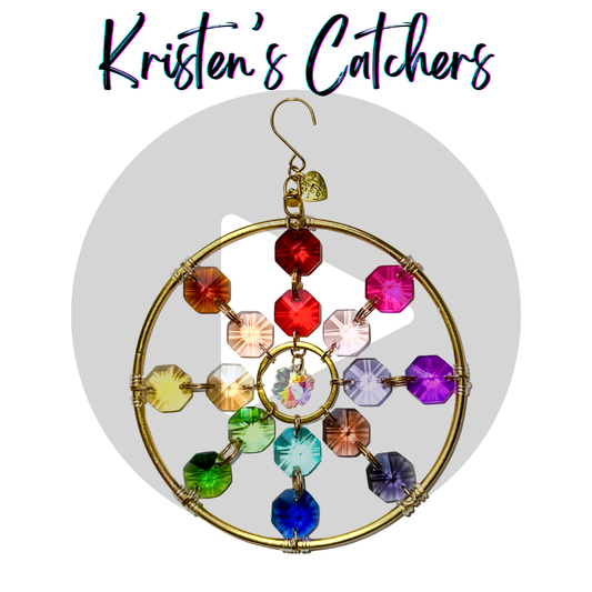 Color Wheel Sun Catcher with Crystal Flower Center