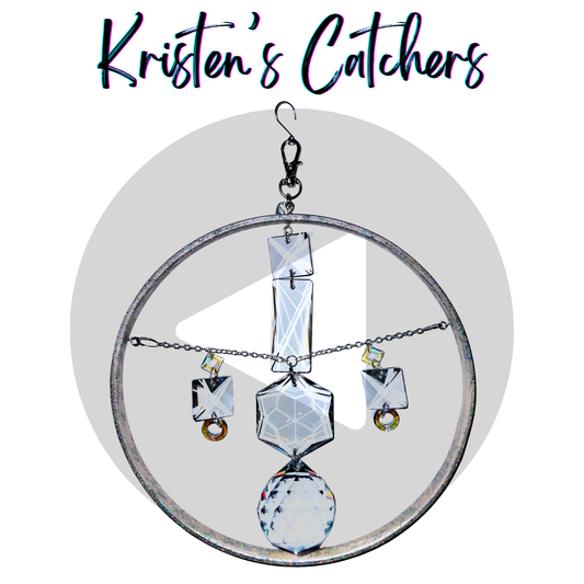 Geometric Cascade Glitter Frame Sun Catcher