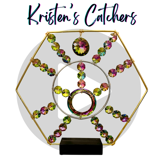 Viridian Bloom Hexagon Sparkle Decor