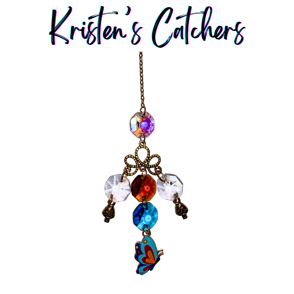 Sun Catcher for Butterfly and Shroom Lovers